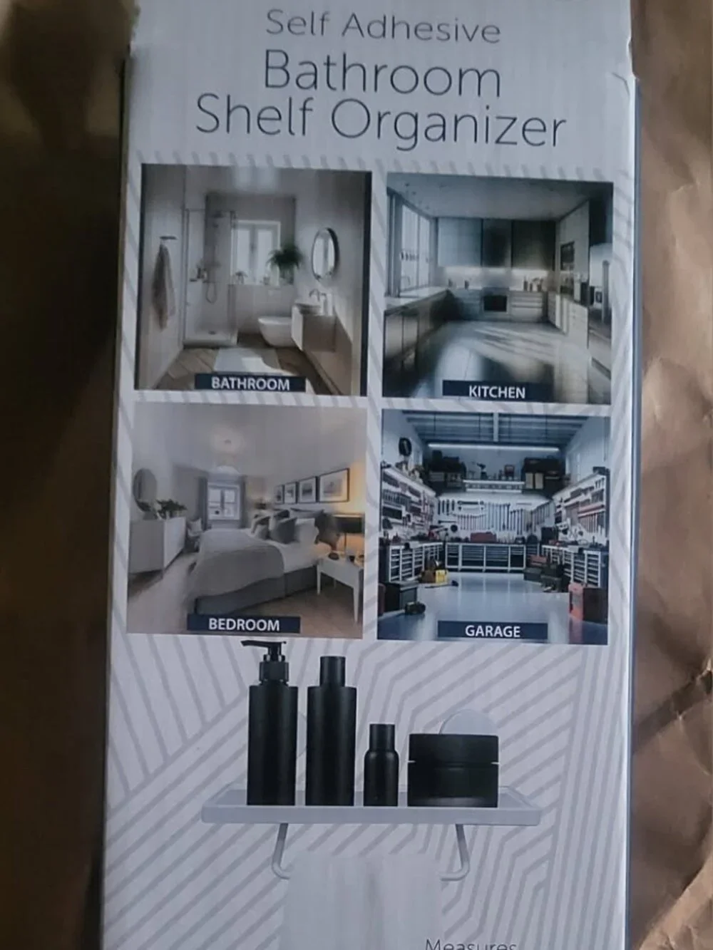 NEW Self Adhesive Wall Floating Bathroom Shelf Organizer